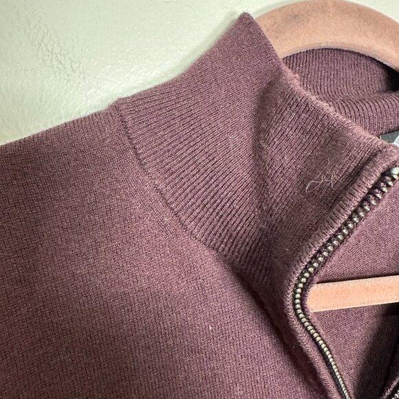 Allsaints Raven Quarter 1\4 Half Zip Sweatshirt Size XXL Maroon Oxblood Red - Picture 8 of 11
